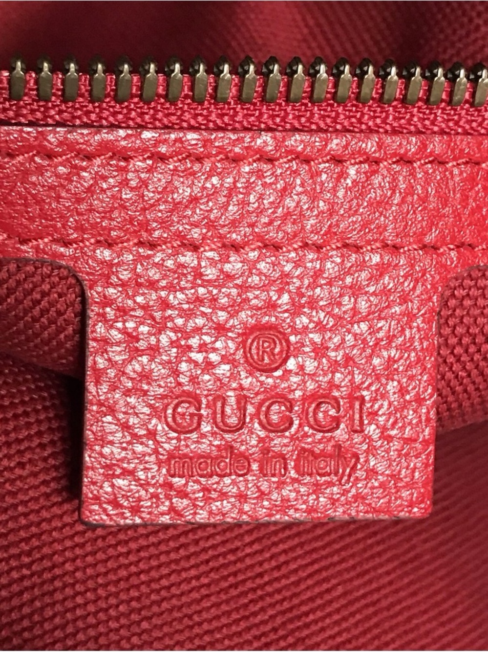 NWOT Gucci Red, White & Blue Striped Canvas Drawstring Tote/Backback - Picture 7 of 8